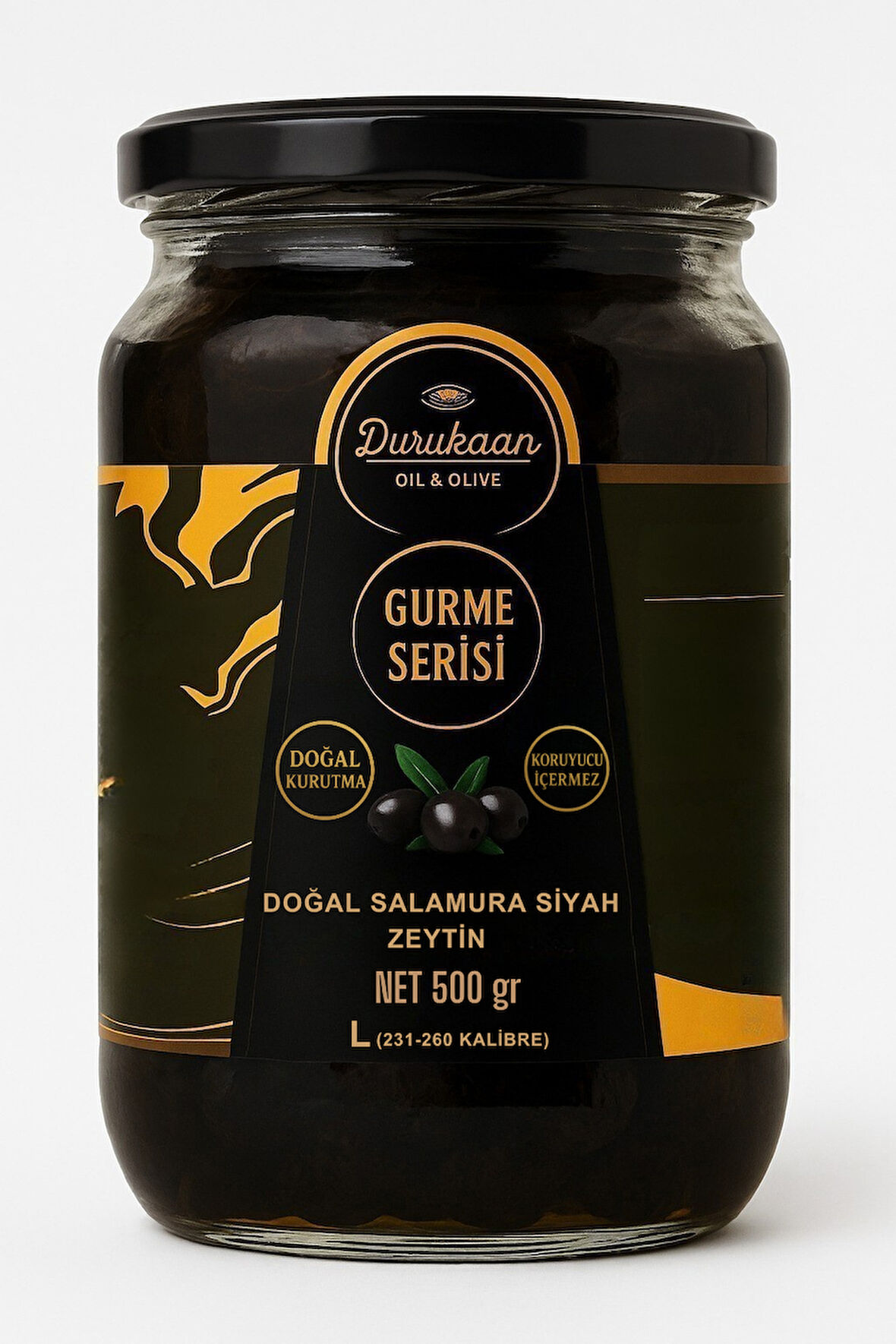 Doğal Salamura Siyah Zeytin L 500GR