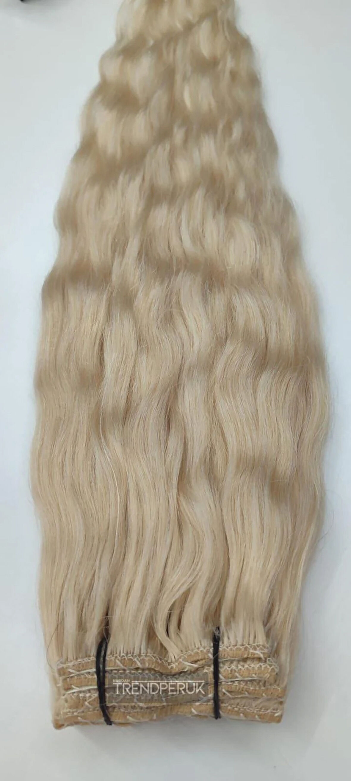 8 Parça 150 gr 65 cm Gerçek Saç Çıtçıt Platin Renk