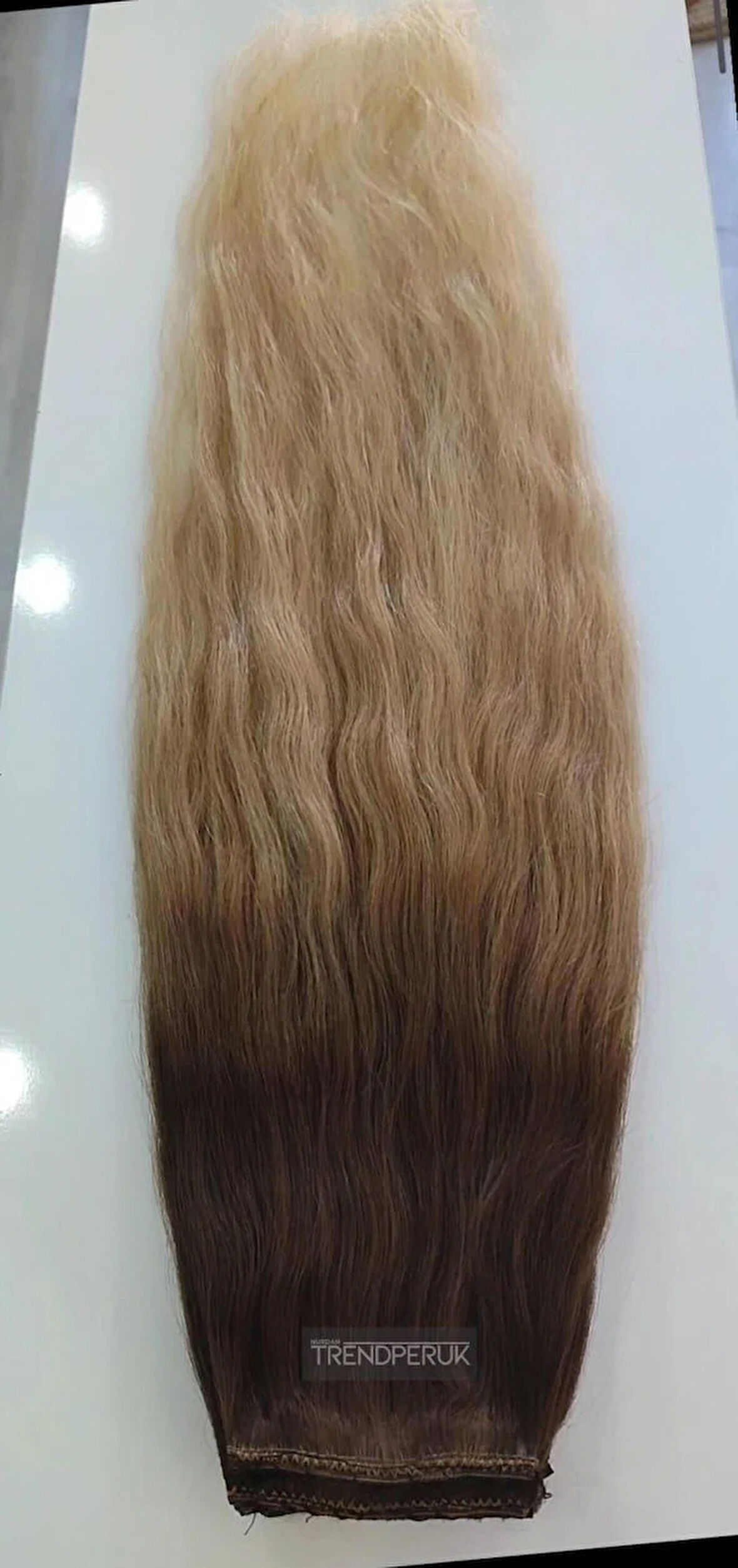8 Parça 170gr. 65-70cm Gerçek Saç Çıtçıt Dip Küllü Kumral Alt Küllü Sarı Renk