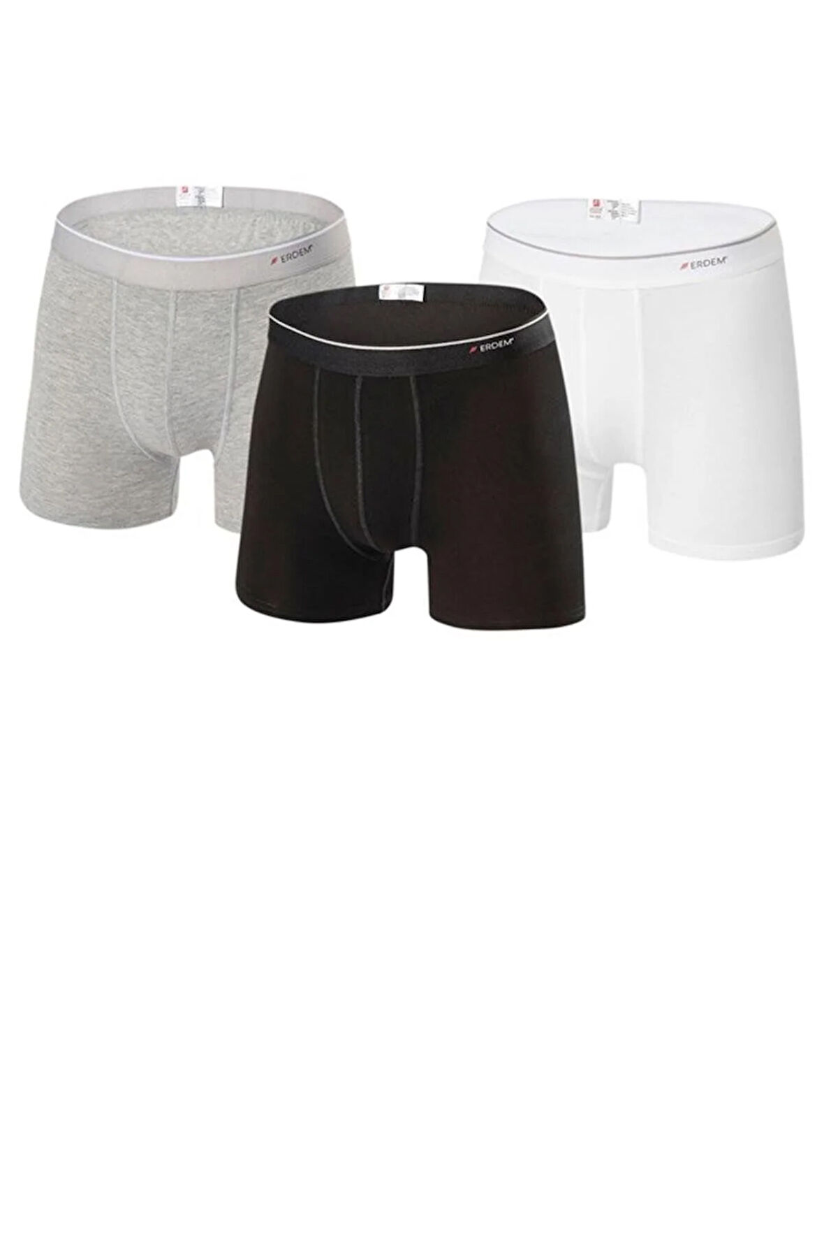 Erdem Karışık Düz Renkli 3'lü Basic Boxer 1491