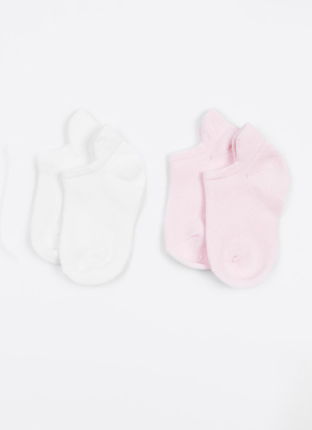 Organik Basic 2'li Patik Çorap Pembe Ekru