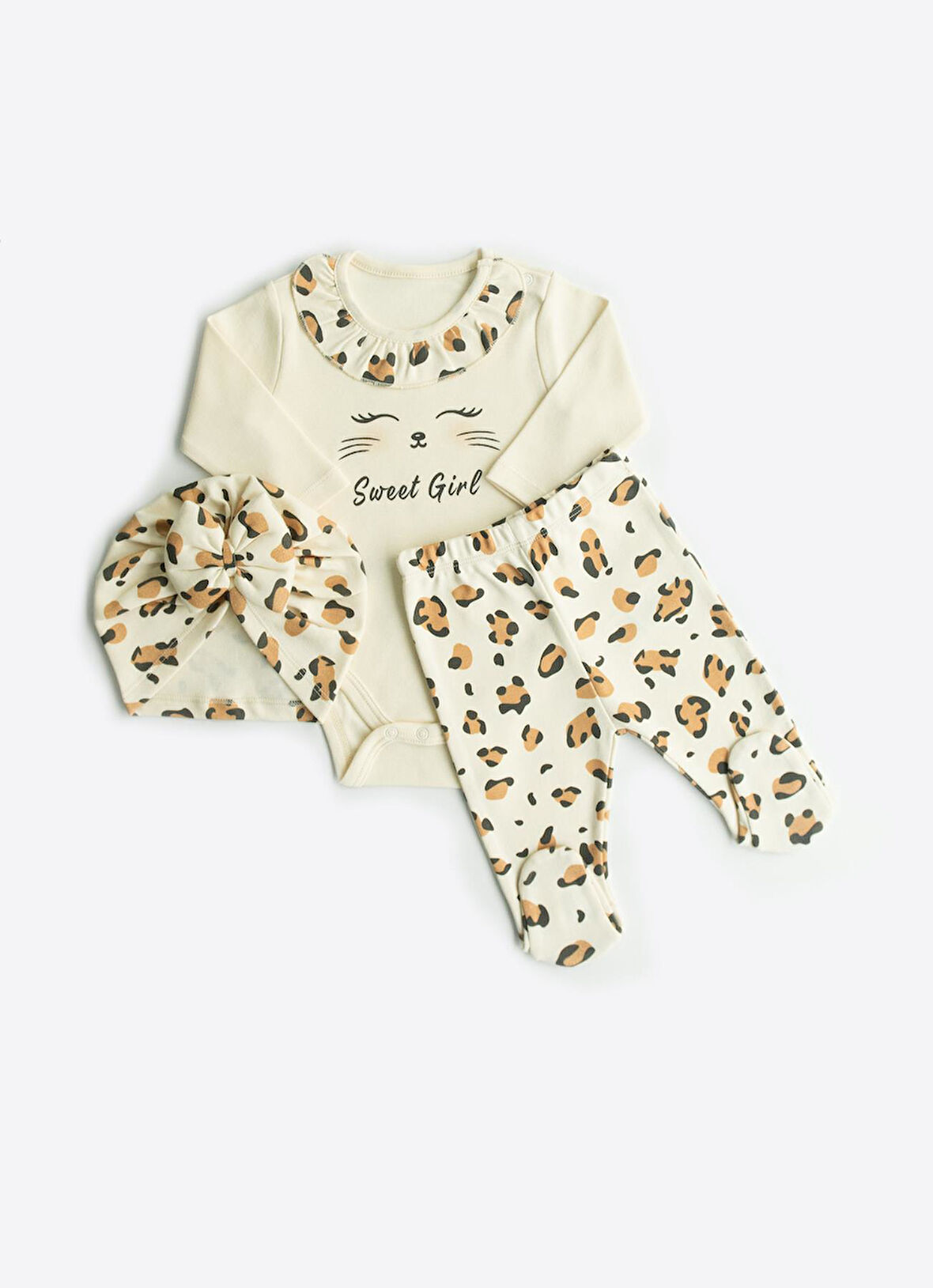 Organik Leopar 3'lü Takım Natural