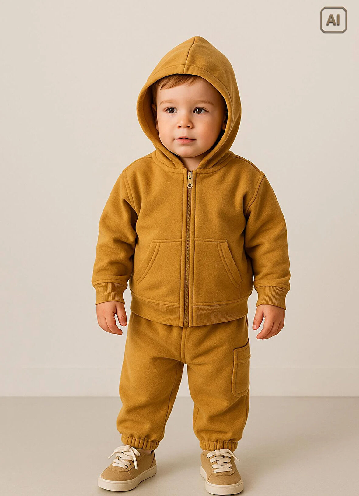 Organik Letonya Kadife 2'li Takım Hardal