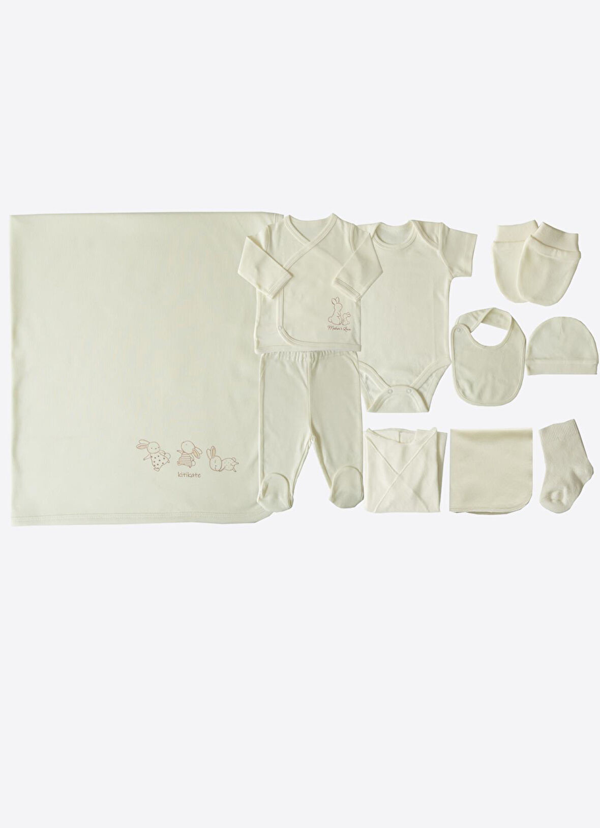 Organik New Basic 10'lu Hastane Çıkış Seti Ekru