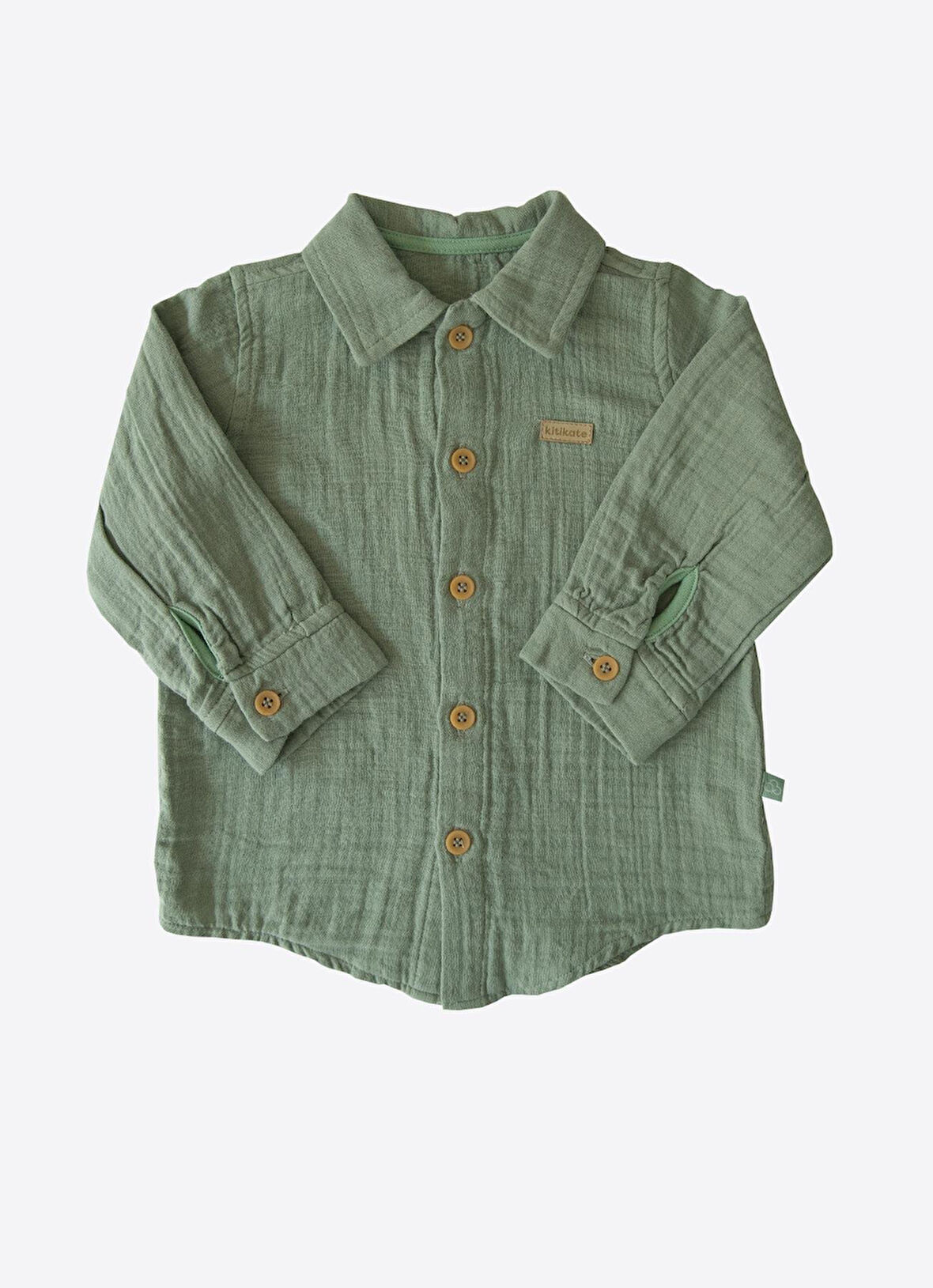 Organik Puka Gömlek Yeşil