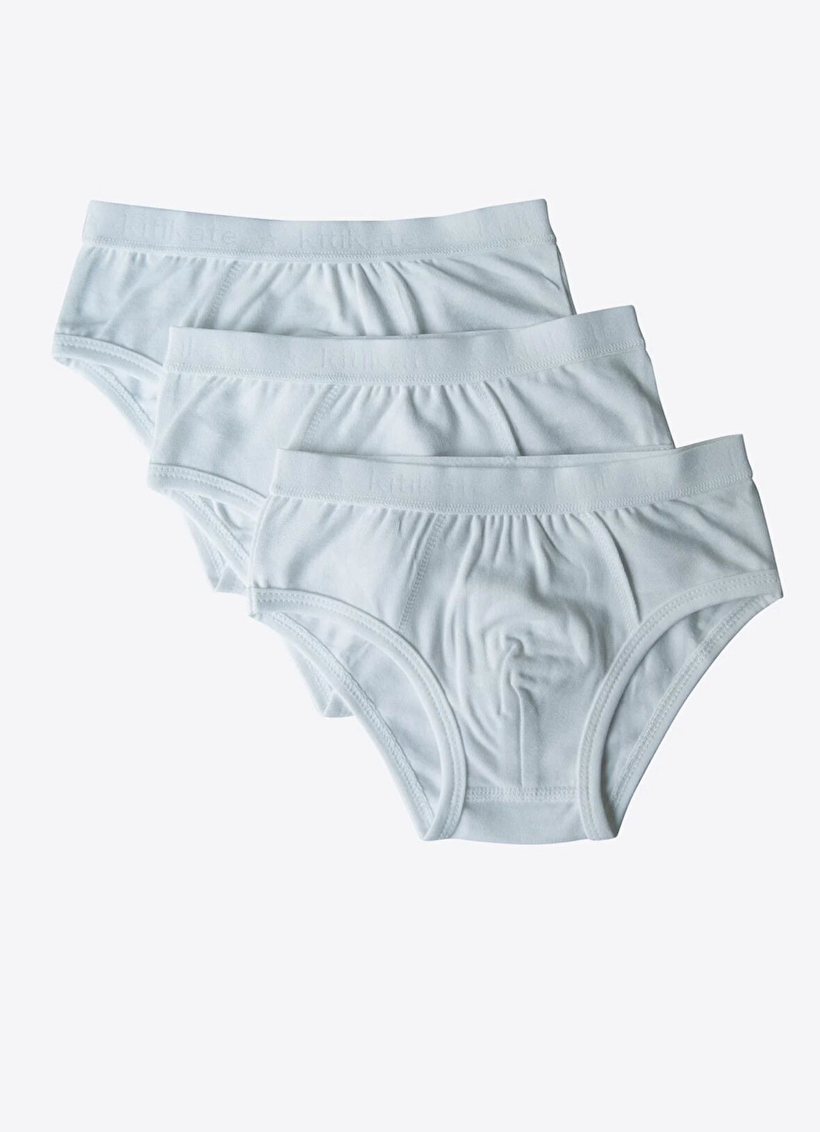 Organik Klasik Erkek Çocuk  3'lü Külot Beyaz