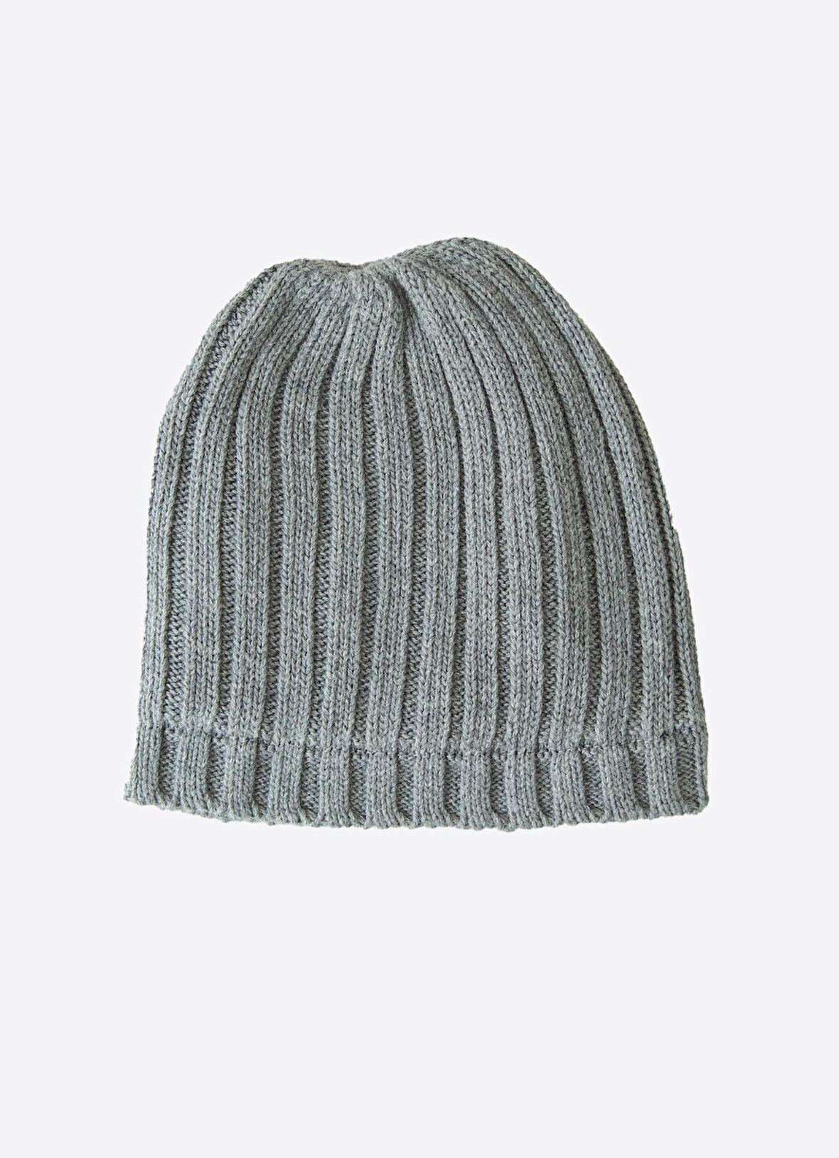 Organik Ella Triko Şapka Gri Melanj