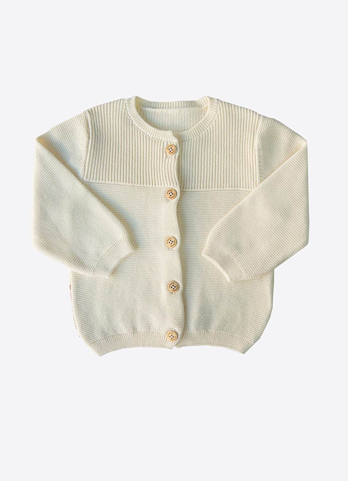 Organik Rosy Triko Hırka Natural