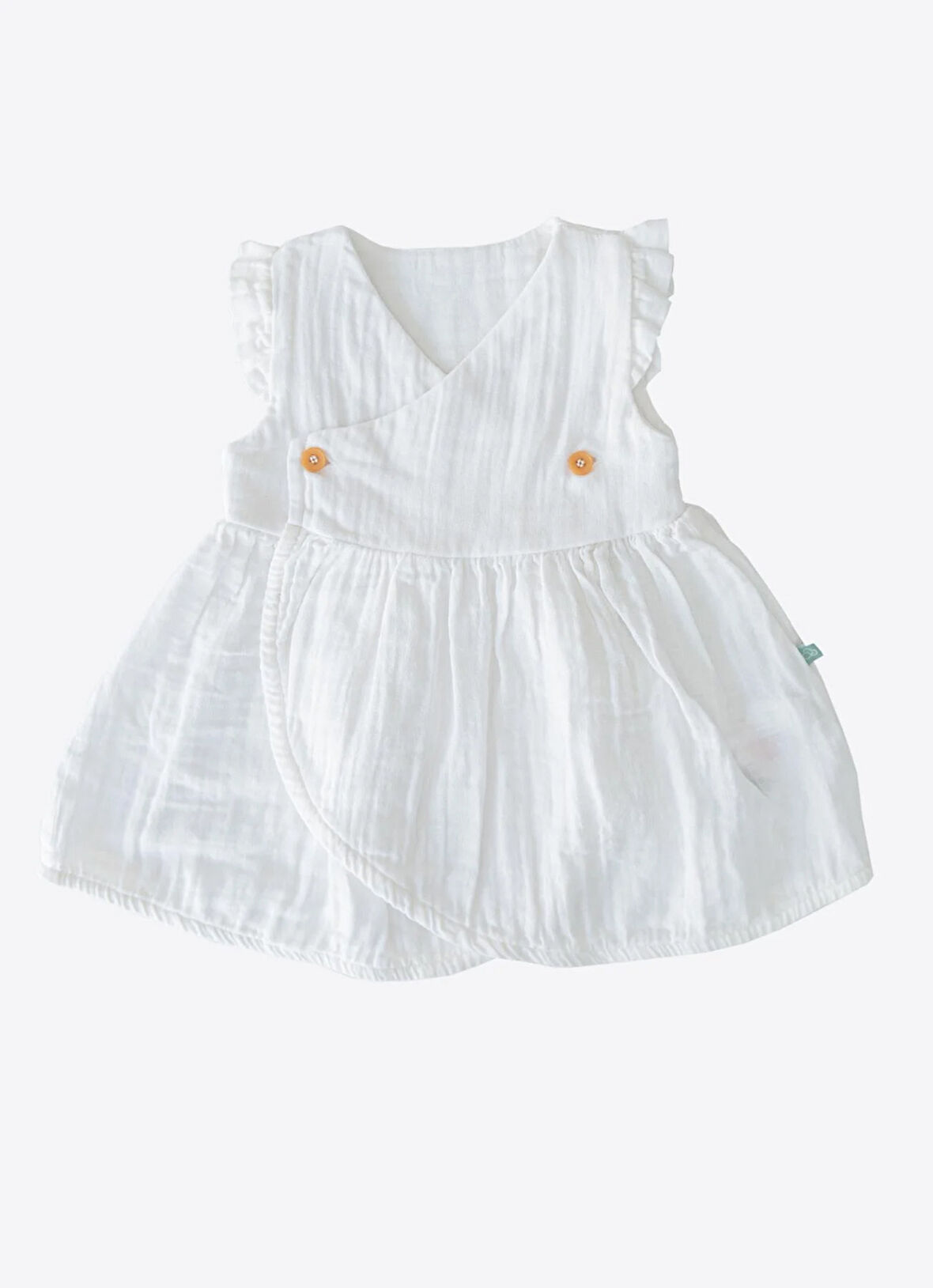 Organik Kury Müslin Elbise Beyaz