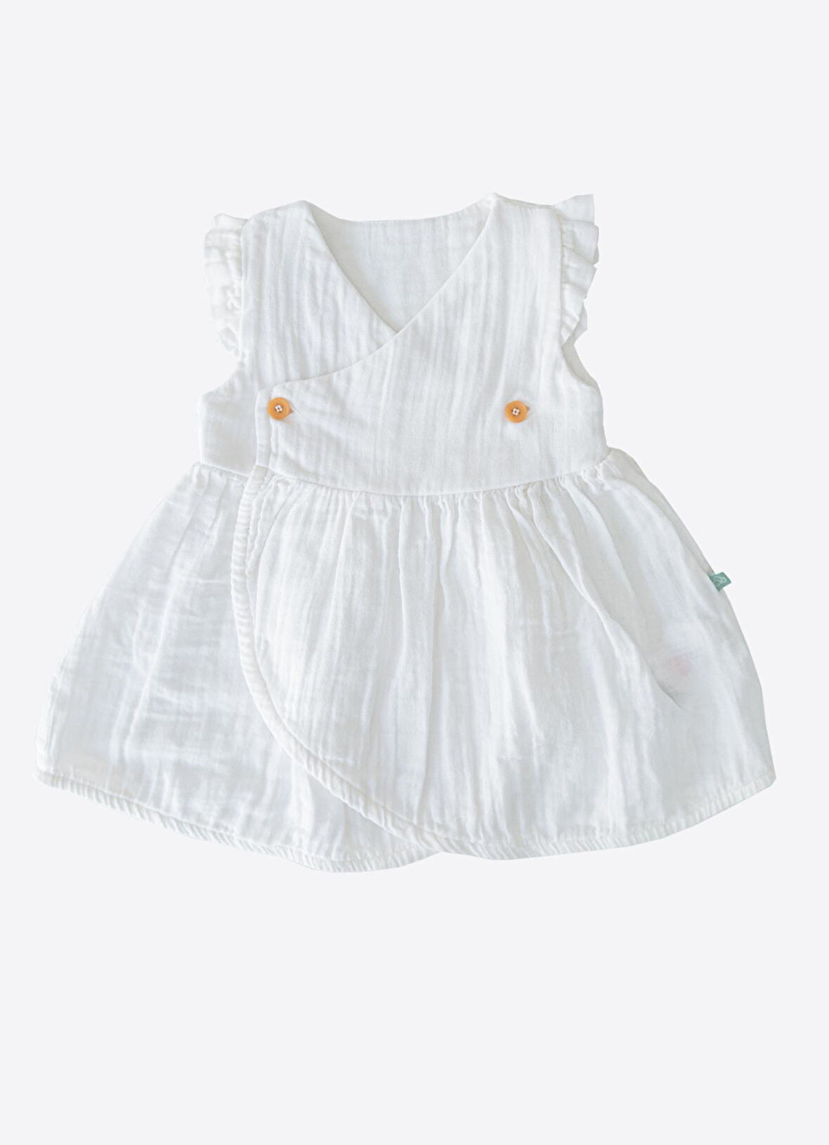 Organik Kury Müslin Elbise Beyaz