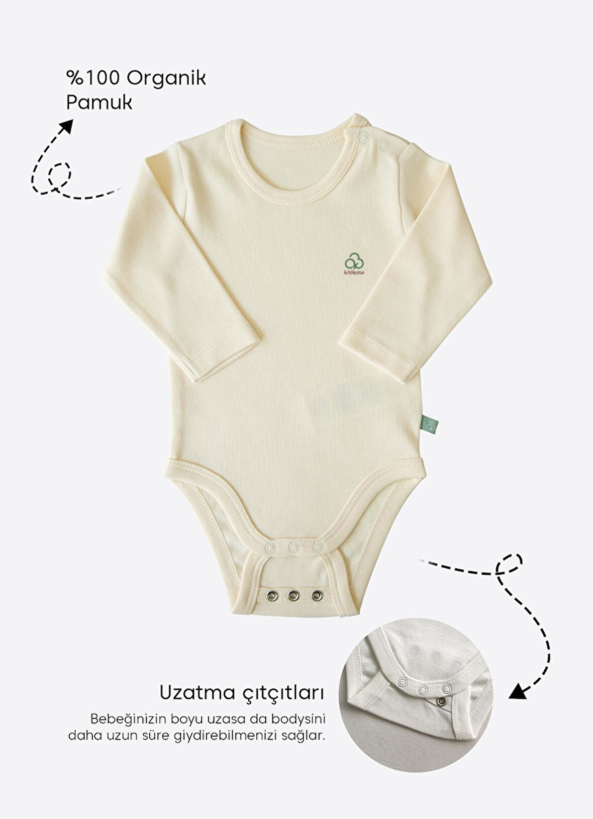 Organik New Basic Uzayan Uzun Kol Body Natural