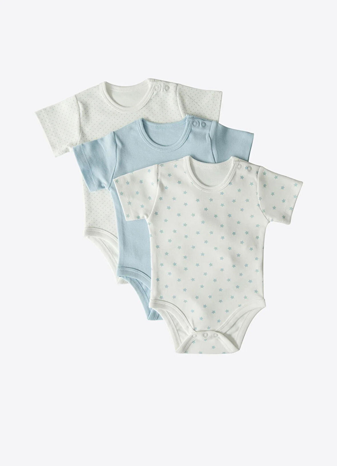 Organik New Dreams 3'lü Kısa Kol Body Mavi