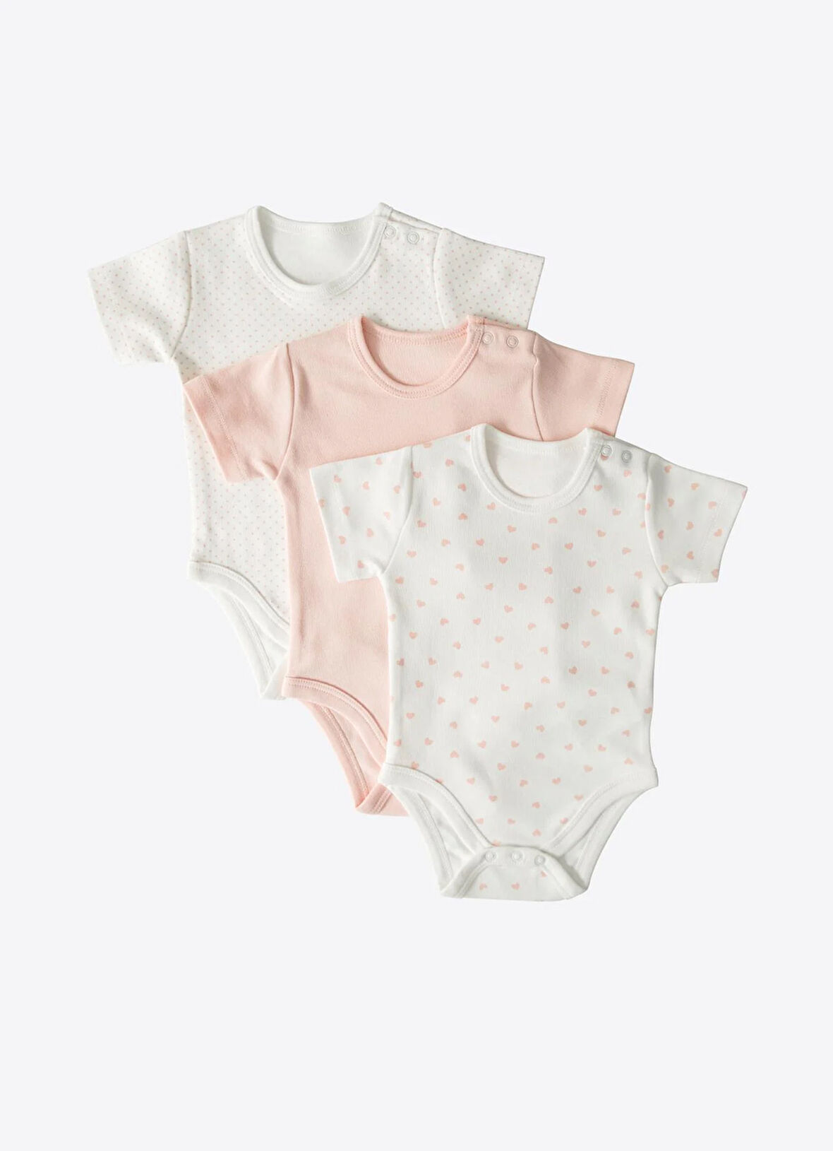 Organik New Dreams 3'lü Kısa Kol Body Pembe