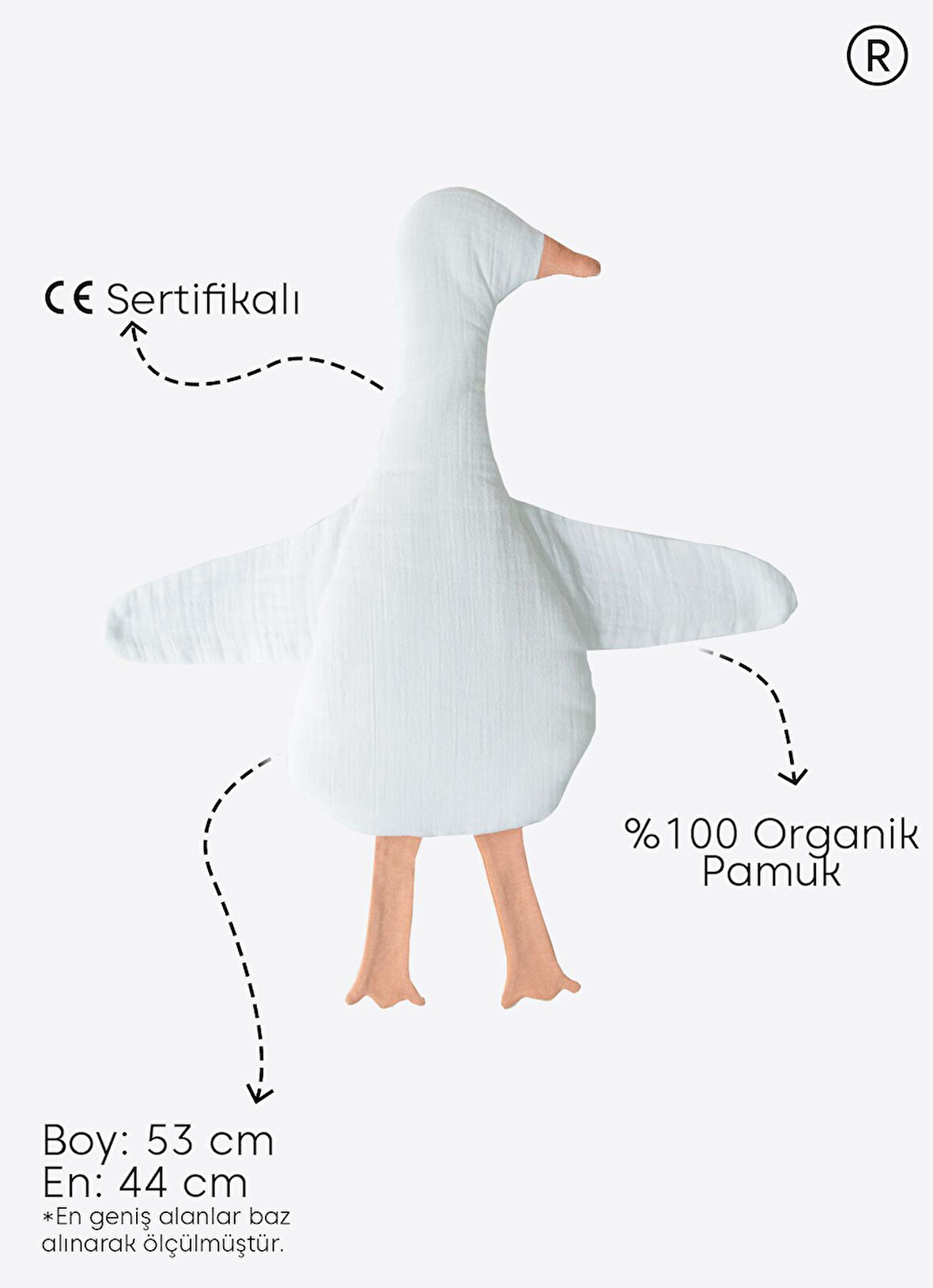Organik Küçük Ördek Uyku Arkadaşı Beyaz