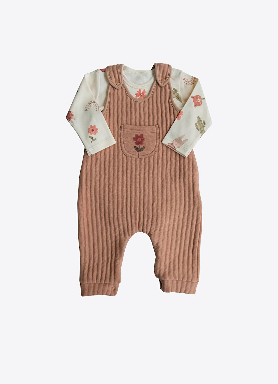 Sandy Salopet 2'li Takım Kahverengi