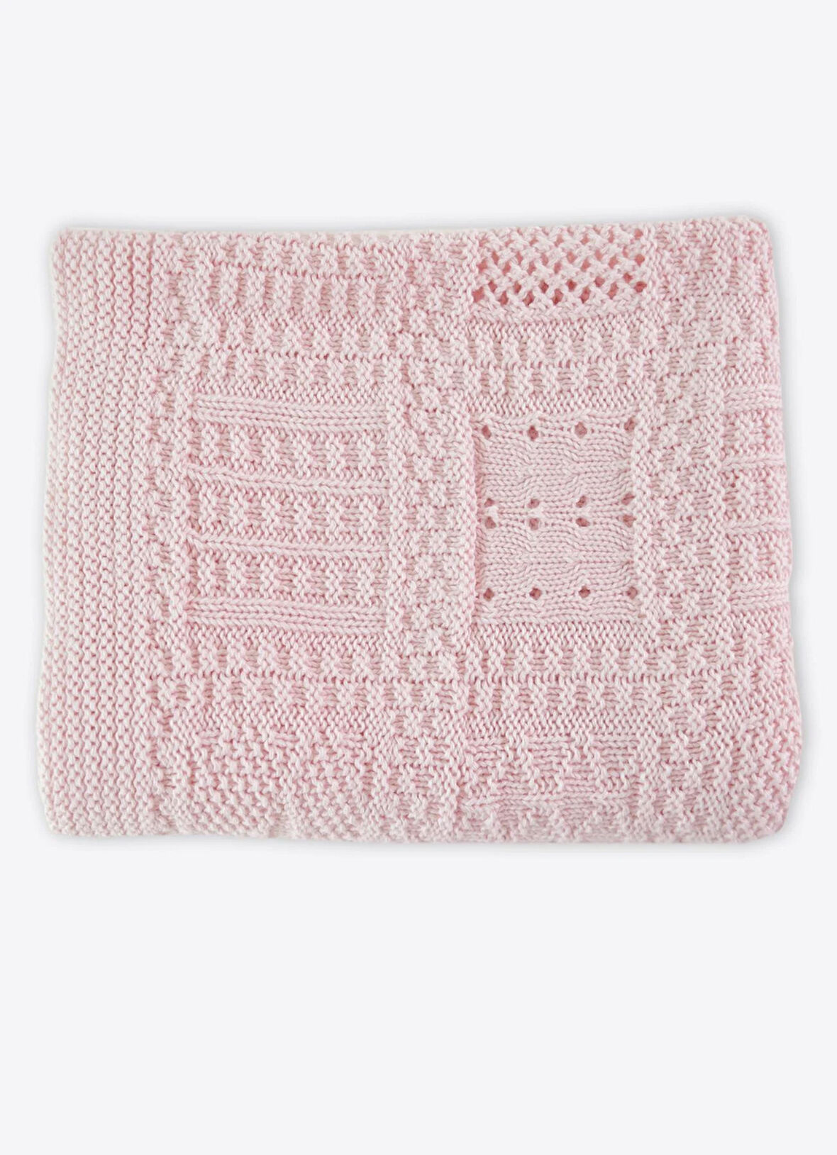 Organik Triko Panel Battaniye Pembe