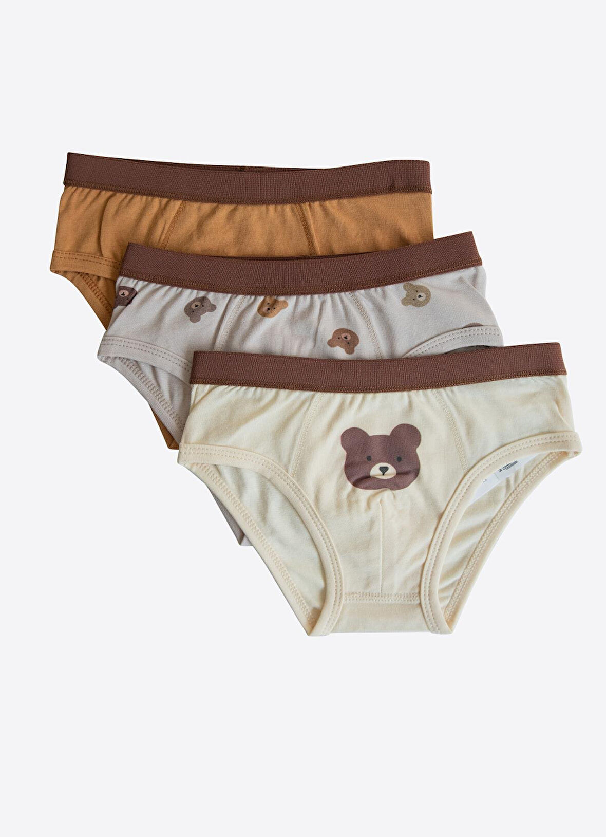 Organik Bear 3'lü Külot Kahverengi