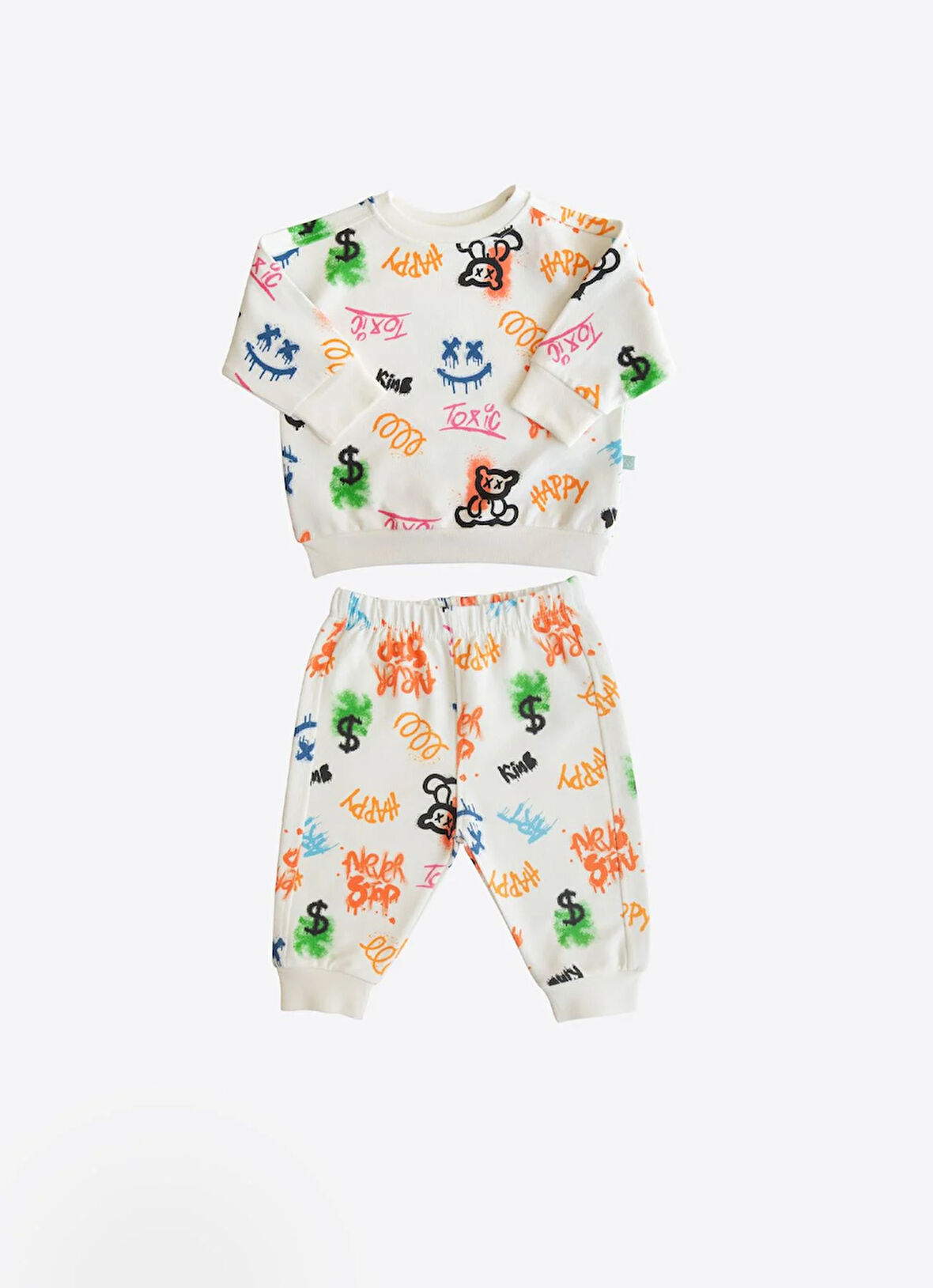 Organik Carles 2'li Takım Bebek Boy Çok Renkli