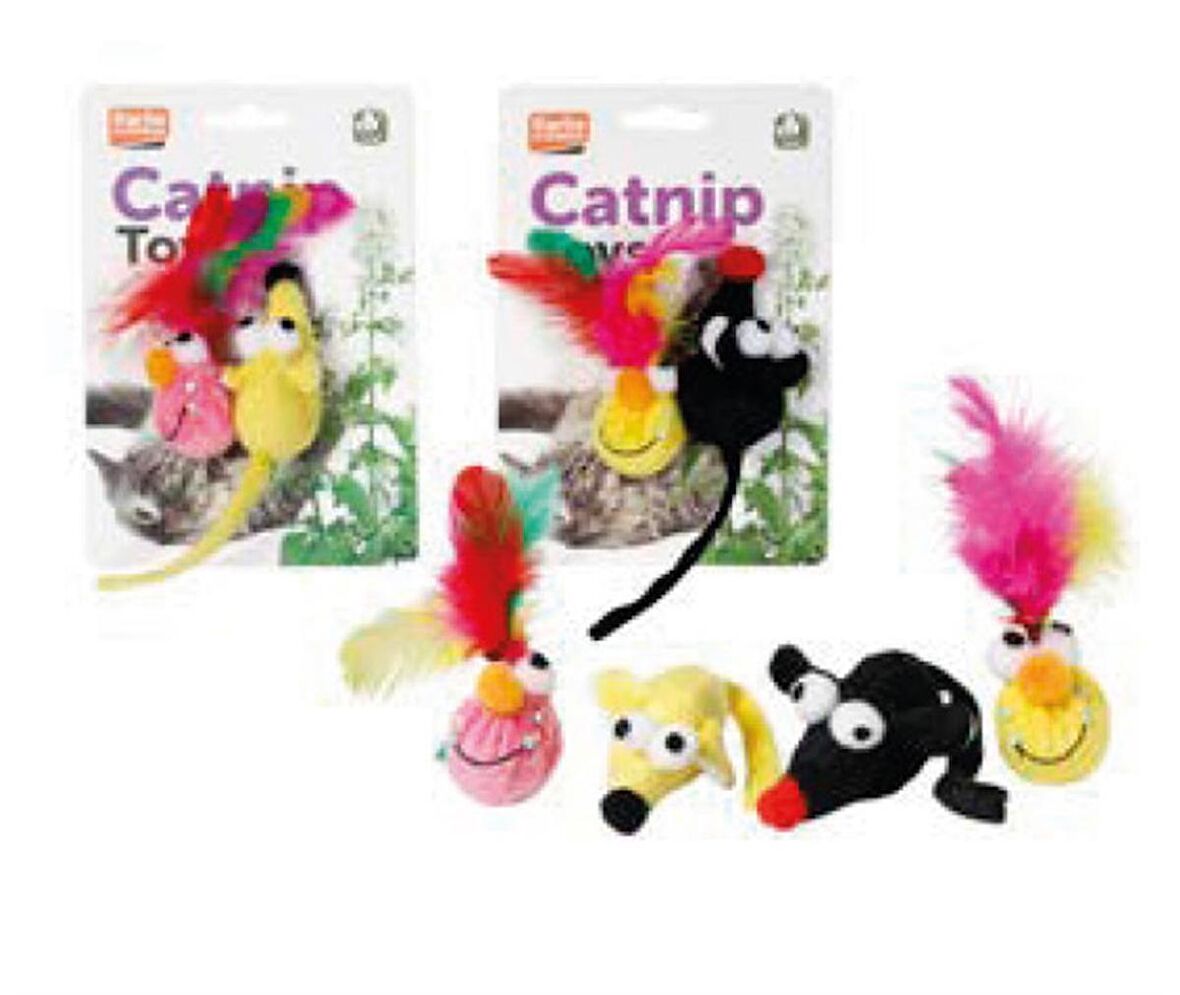 Karlıe Peluş Kedi Otlu Oyuncak Set 2li 6cm