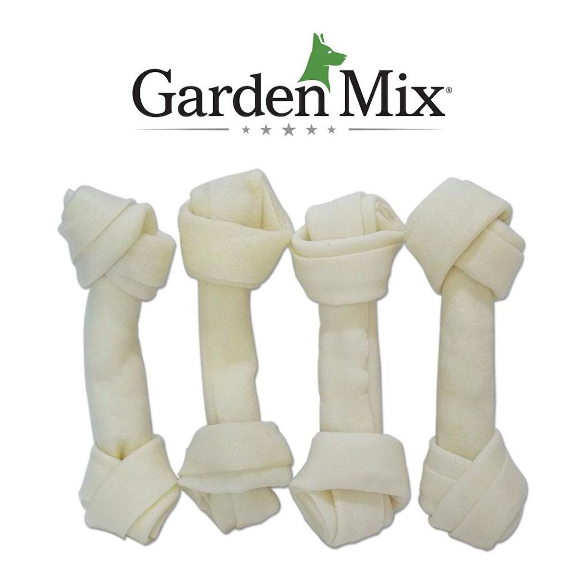 Gardenmıx Beyaz Düğümlü Derı Kemık 5-5,5” – 4'lü