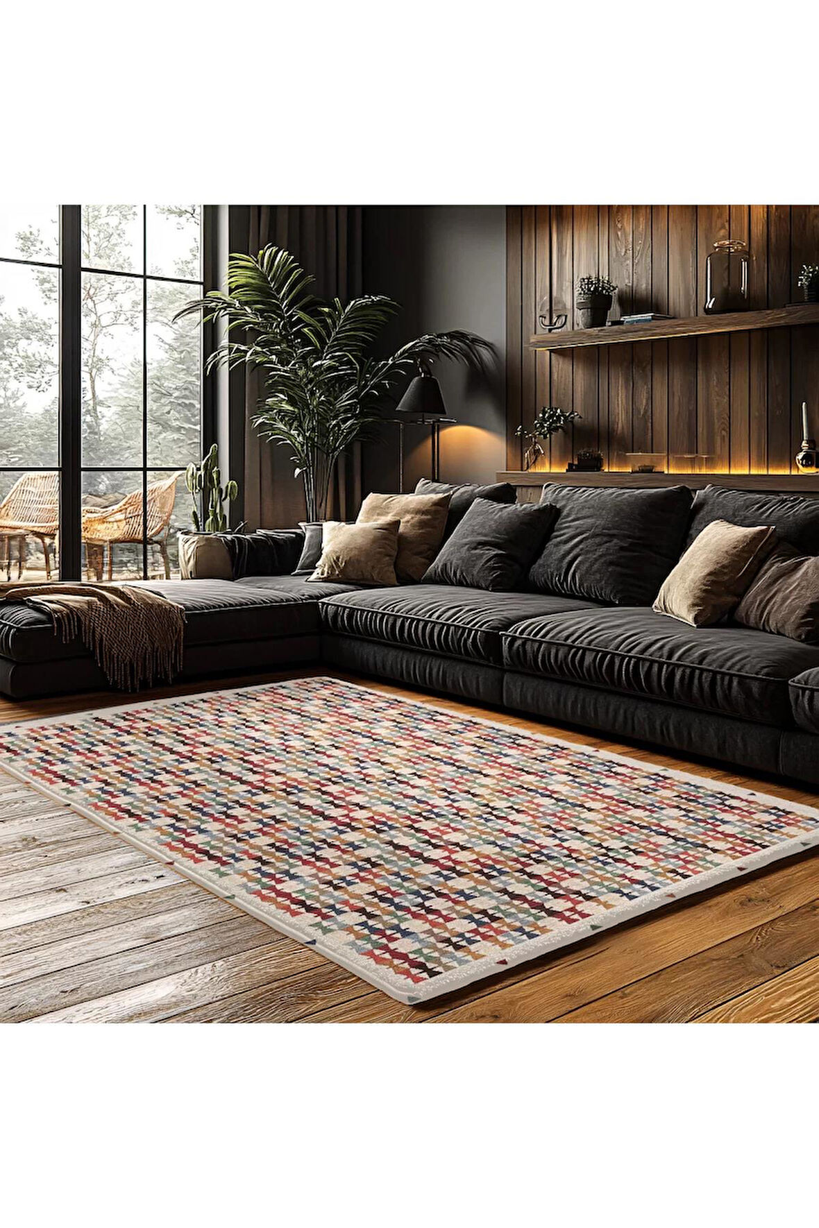 Halı Kaymaz Taban Trend Vintage Yıkanabilir Dijital Baskı