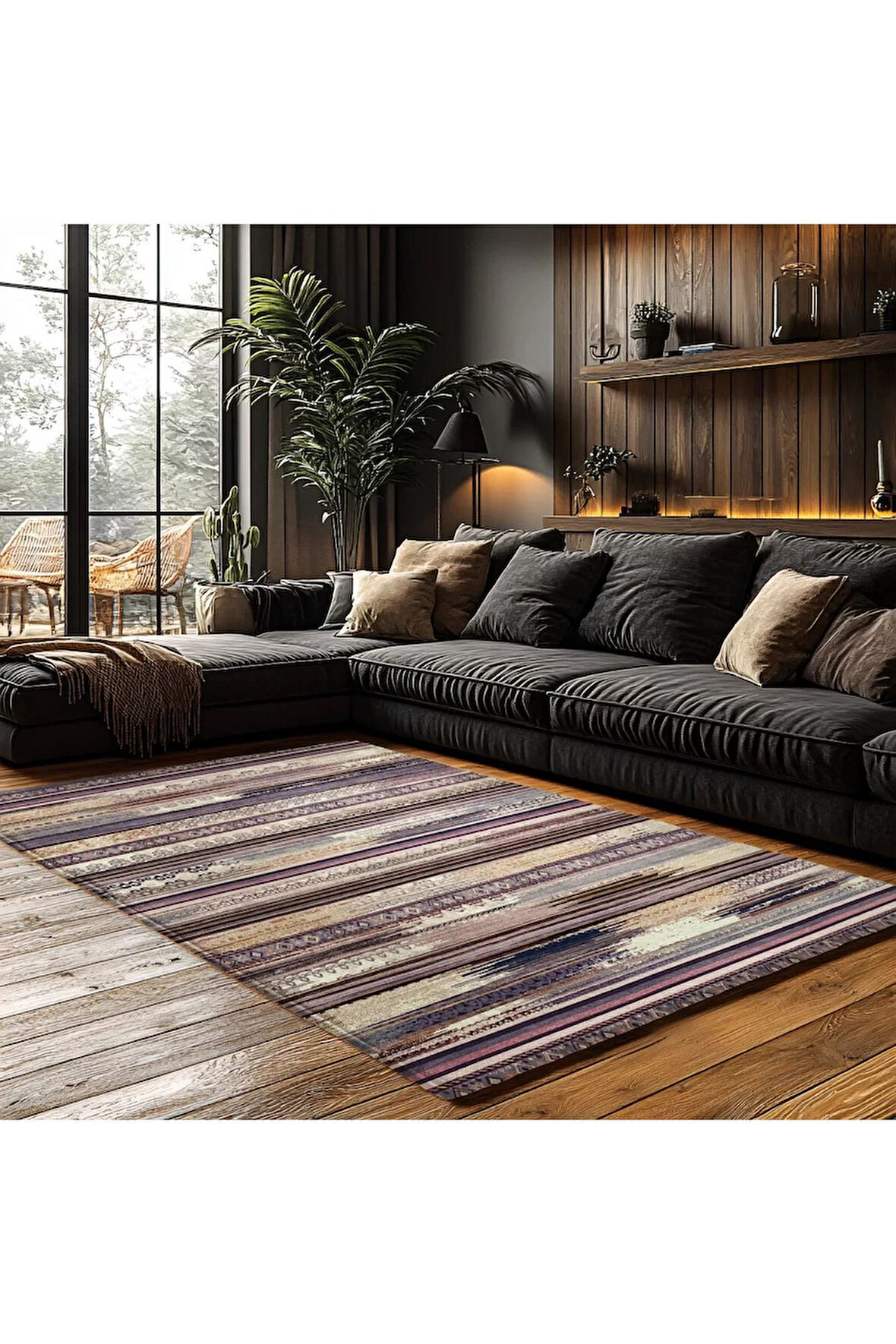Halı Kaymaz Taban Trend Vintage Yıkanabilir Dijital Baskı