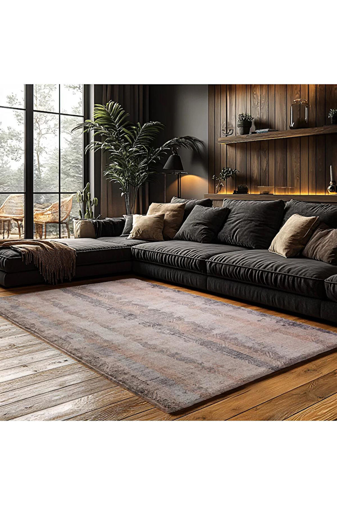 Halı Kaymaz Taban Trend Vintage Yıkanabilir Dijital Baskı