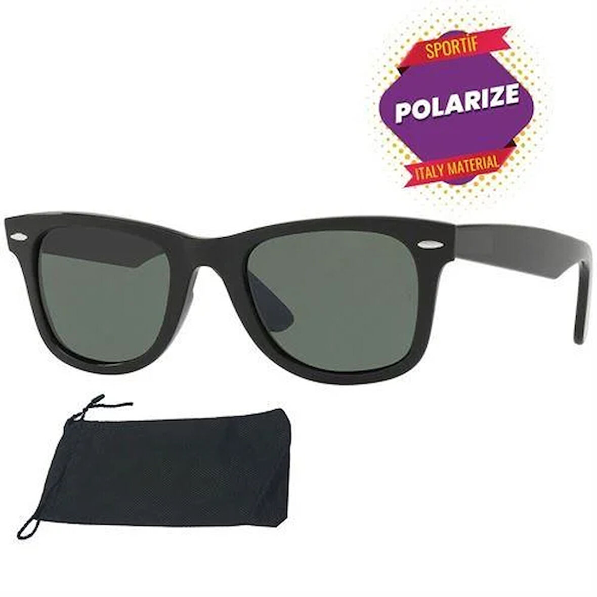 ModaCar Kemik Polarized Siyah Erkek Güneş Gözlüğü