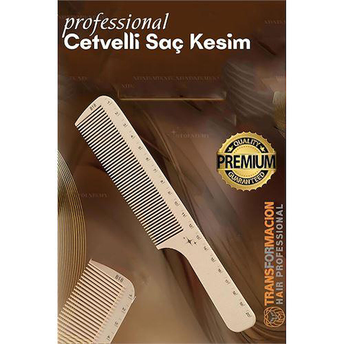Modacar Cetvelli Saç Kesim Tarağı - Berber Kuaför Saç Kesim Tarağı Profesyonel