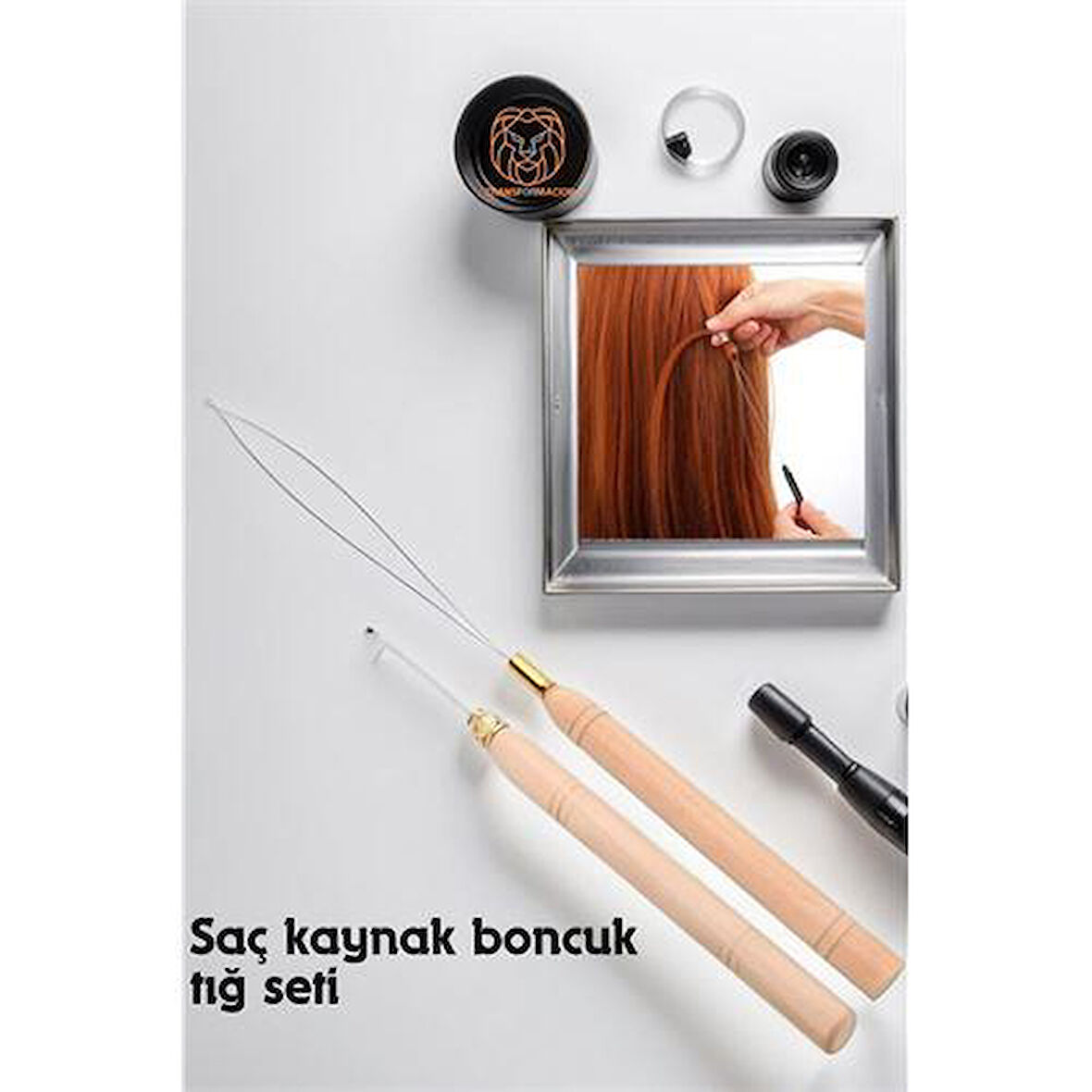 ModaCar Saç Boncuk Uzatma Keratin Tığı Misina Seti