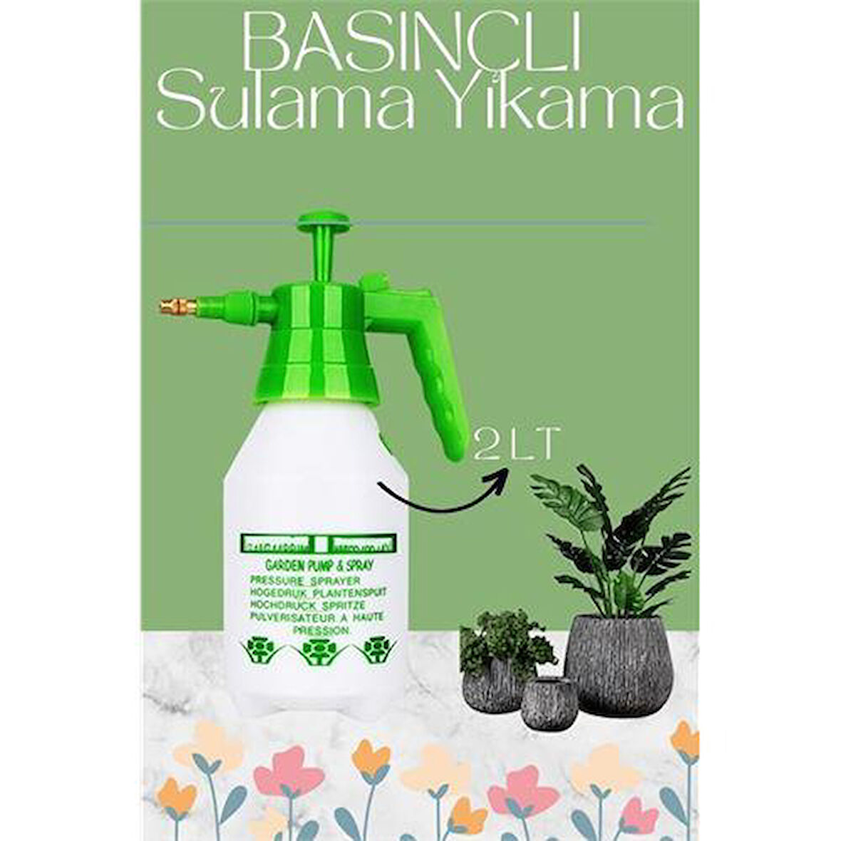 ModaCar J.Royal 2 Lt Basınçlı Sulama Yıkama Sprey Şişesi 