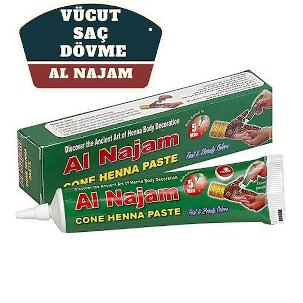 ModaCar Al Najam Kırmızı Vücut Saç Dövme Hint Kınası