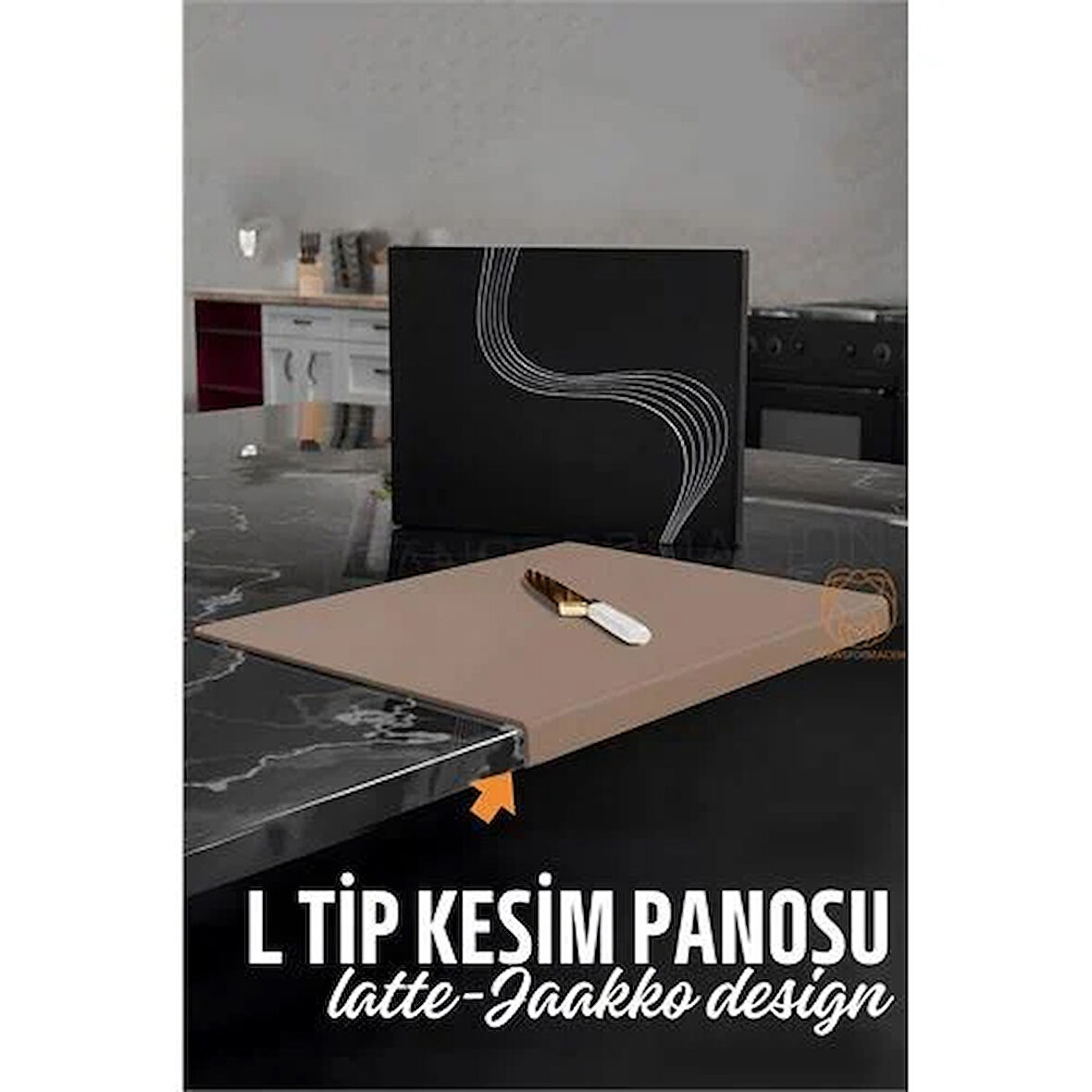 Transformacion Köşeli Kesim Panosu LATTE Kesim Tahtası Jaakko Design 720996