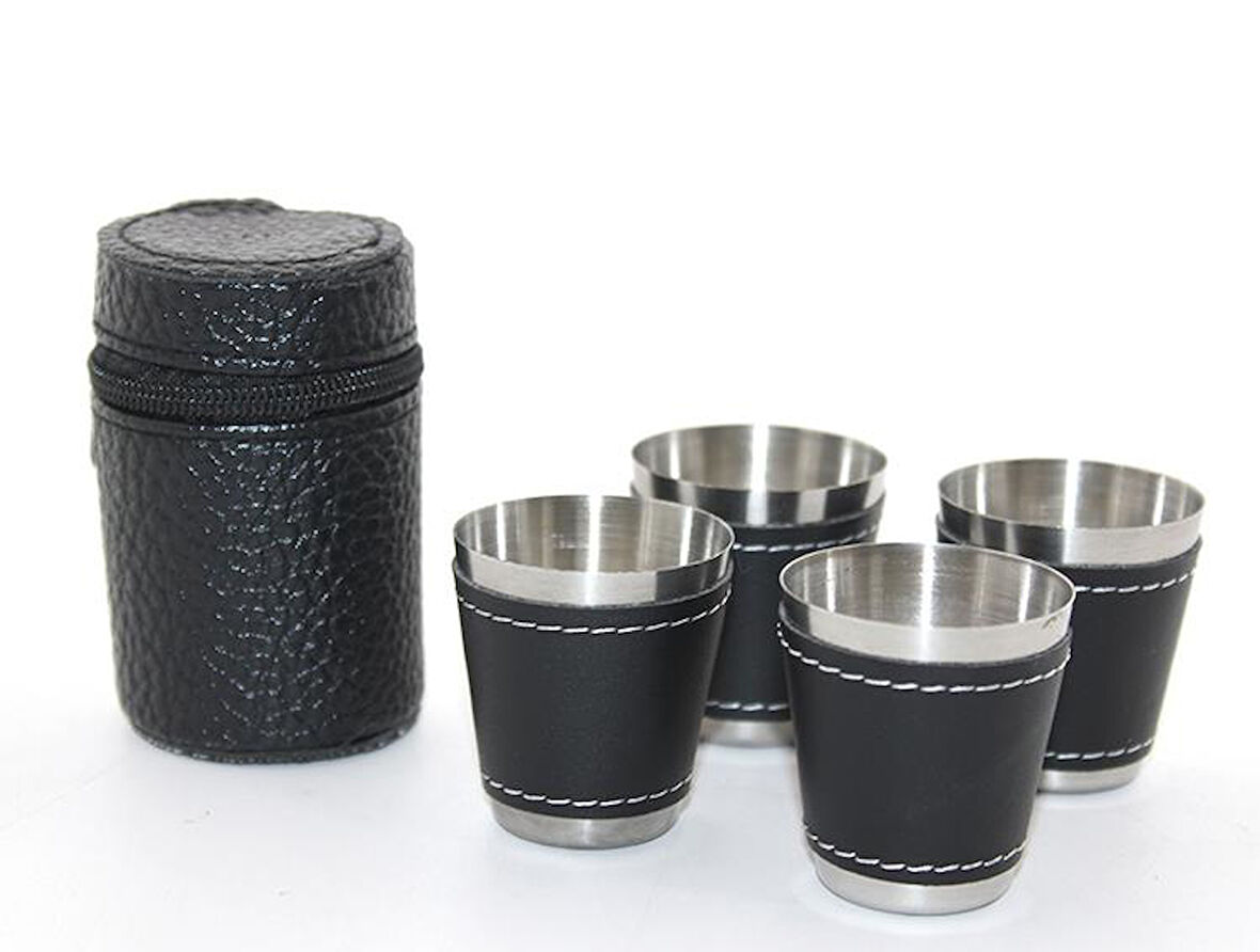 Alsepeteavm Paslanmaz Çelik 2 Shot Bardak Ve Sigara Tabakalı Matara Seti Alk2670