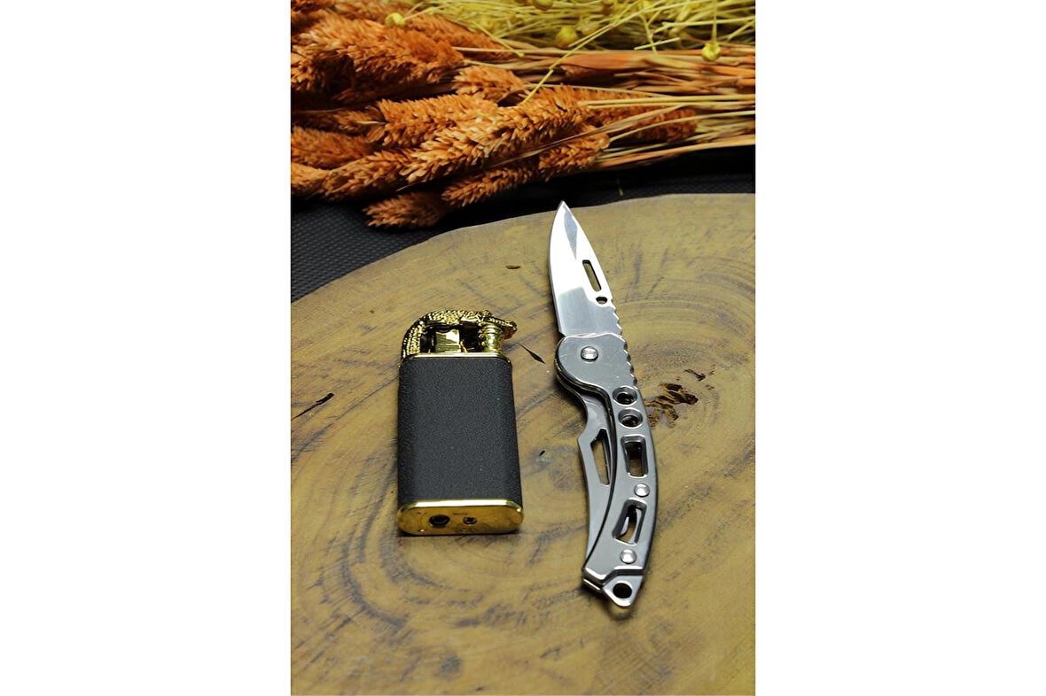 Alsepeteavm Ejderha Çakmak ve 16 cm Alaska Çakı Set