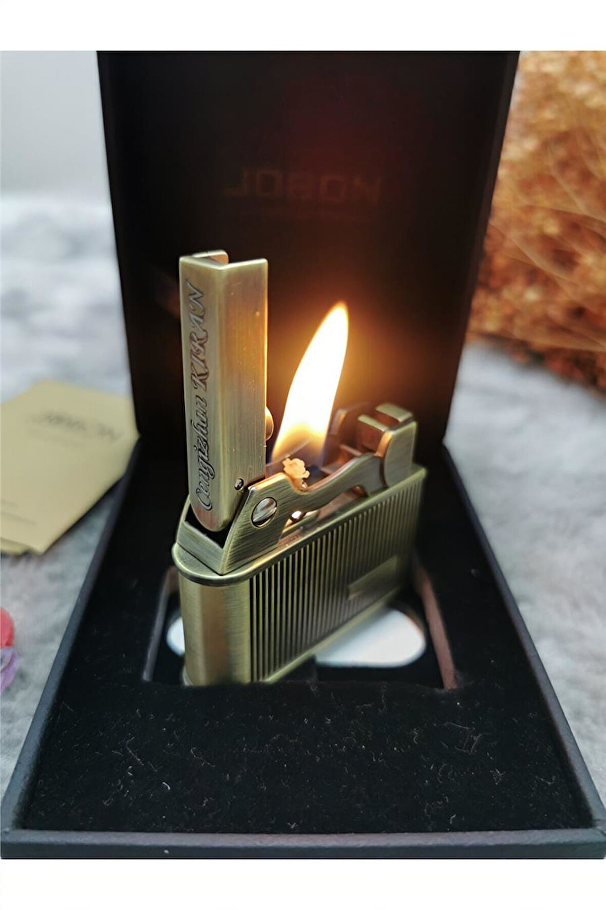 Alsepeteavm Alsepeteavm Eskitme Gold Taşlı Benzinli Jet Çakmak Bx148