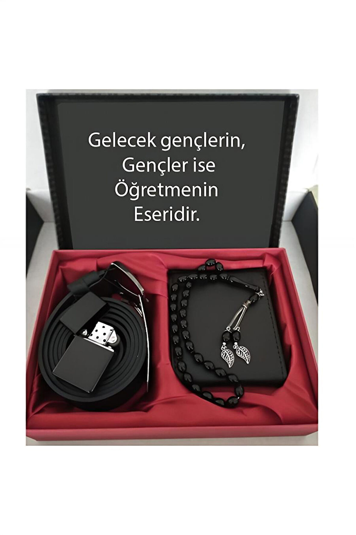 Alsepeteavm Alsepeteavm Öğretmenler Günü Hediye Cüzdan, Kemer, Tespih, Çakmak