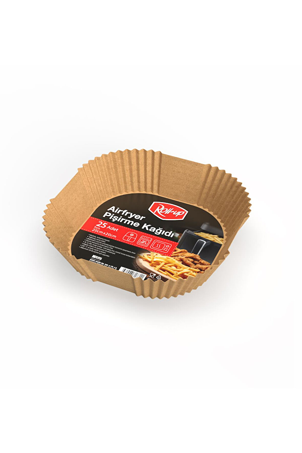 Alsepeteavm  Roll-up Airfryer Pişirme Kağıdı Kare 20cm 25li