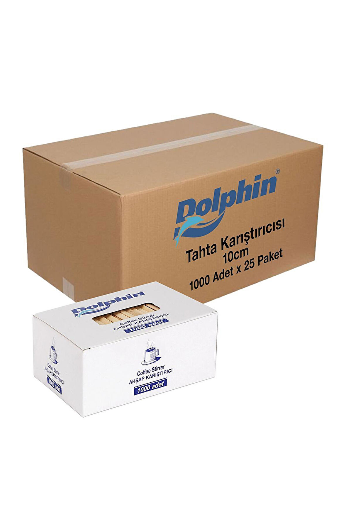 Alsepeteavm  Dolphin Tahta Karıştırıcı 10cm 1000 Adet X 25 Paket Koli