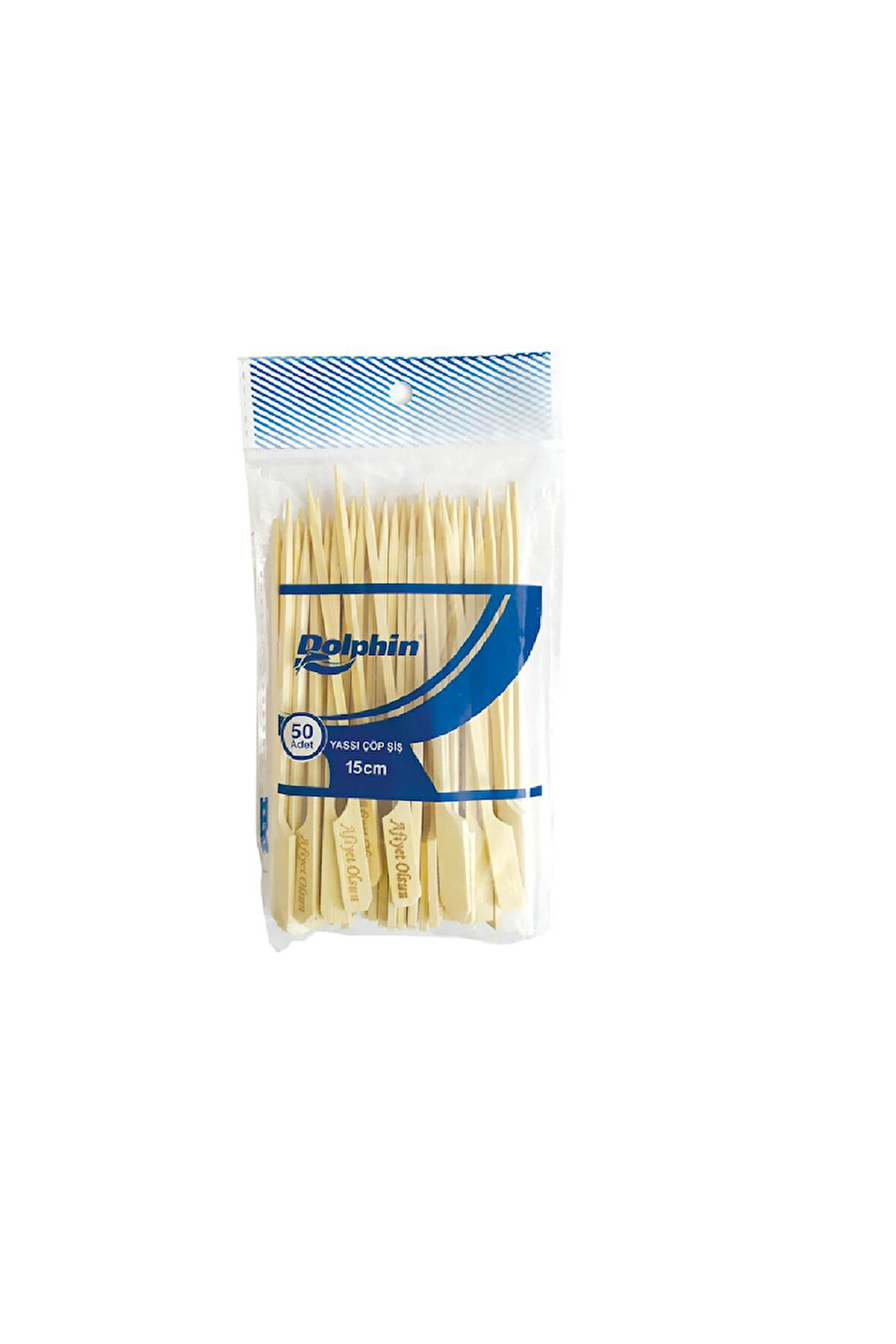 Alsepeteavm  Dolphin Yassı Çöp Şiş 15cm 50li