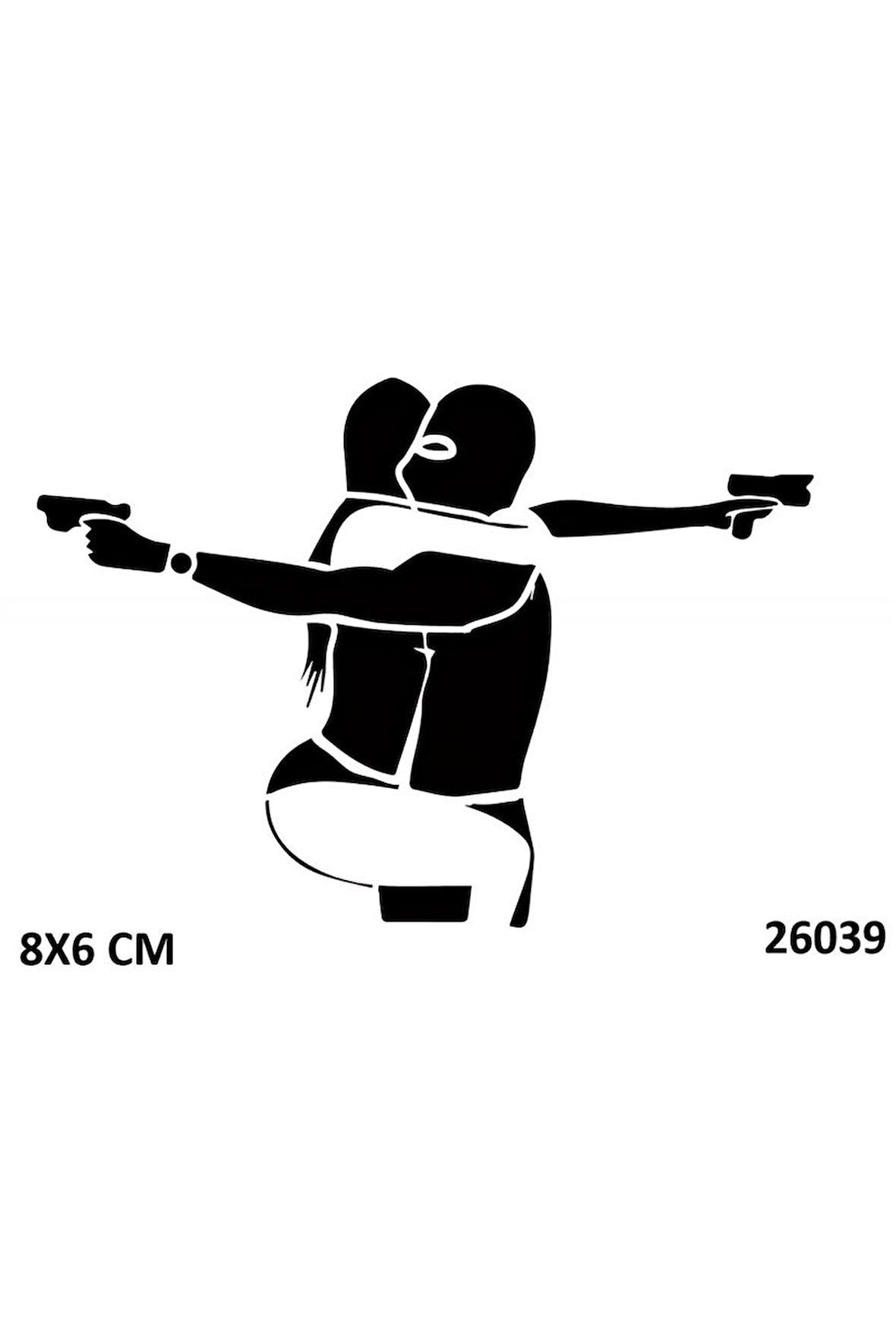 Alsepeteavm Aşık Gangsterler Soygun Geçici Dövme Şablonu