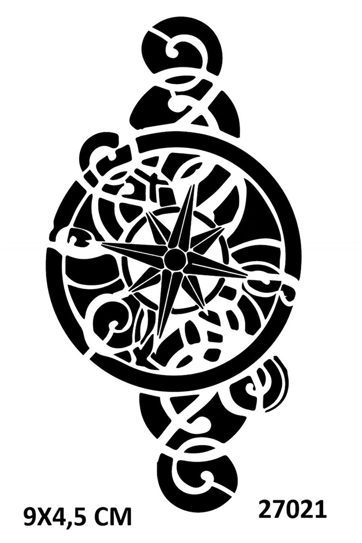 Alsepeteavm Süslü Mandala Pusula Dövmesi Geçici Dövme Deseni
