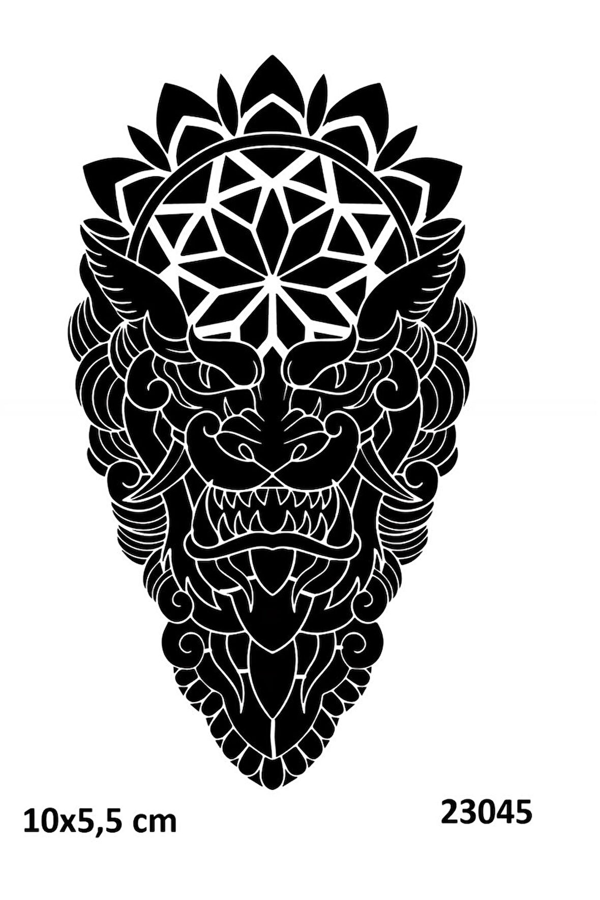 Alsepeteavm Korkunç Surat Mandala Geçici Dövme Deseni