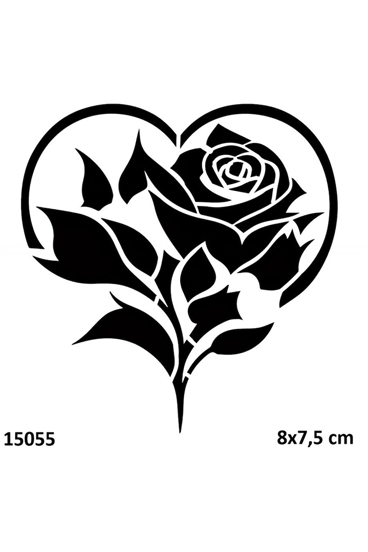 Alsepeteavm Gül ve Kalp Geçici Dövme Şablonu Stencil Kalıp