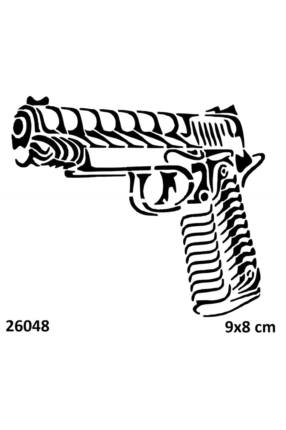 Alsepeteavm Silah Geçici Dövme Şablonu Stencil Kalıp