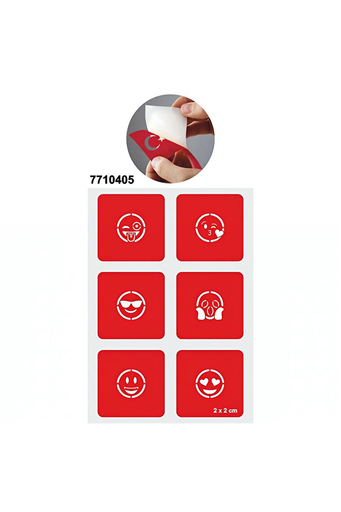 Alsepeteavm Sevimli Emojiler 5'li Set Geçici Dövme Kına Şablonu