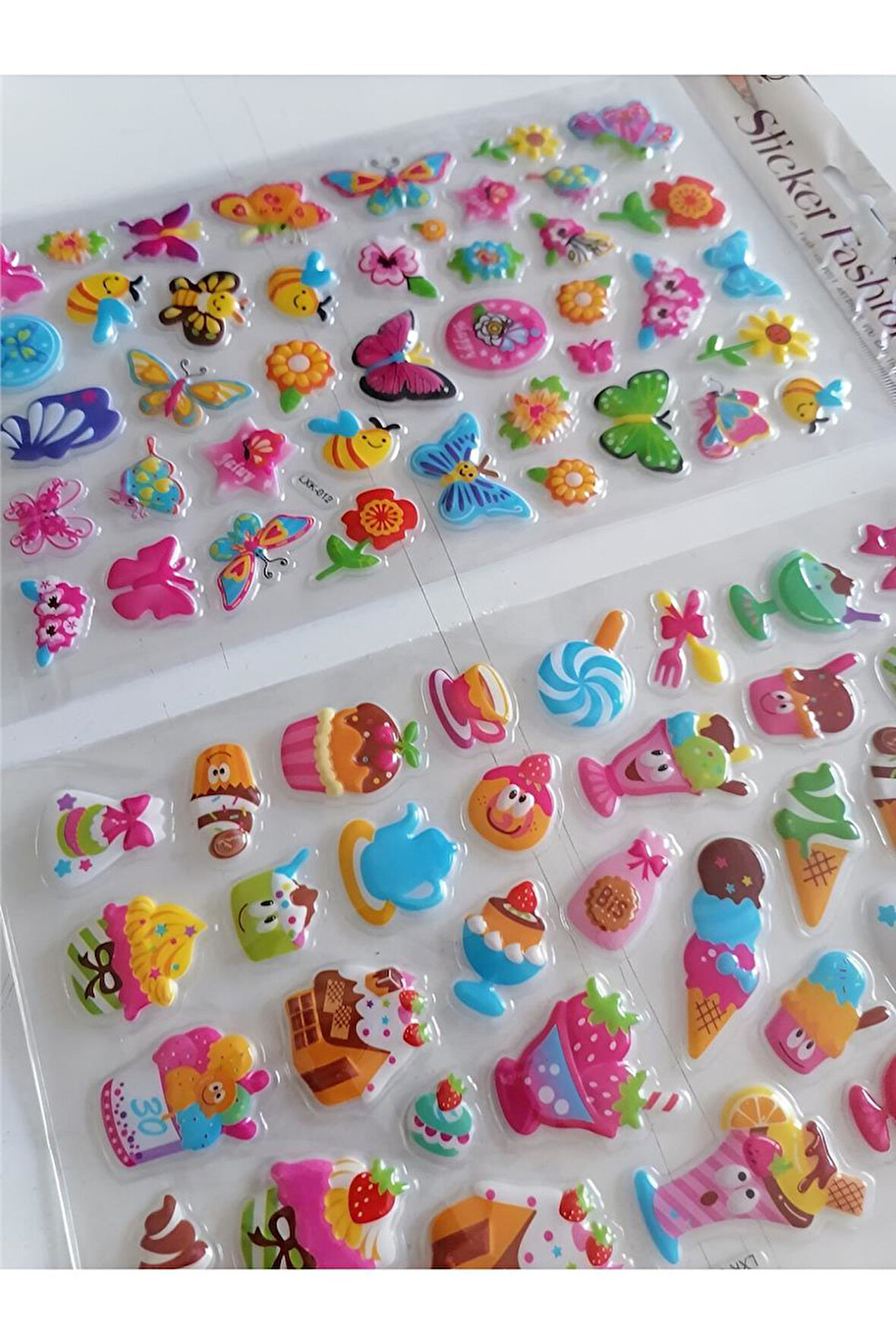 Alsepeteavm Kelebek ve Şekerleme 3D Kabartmalı Sticker Çıkartma seti