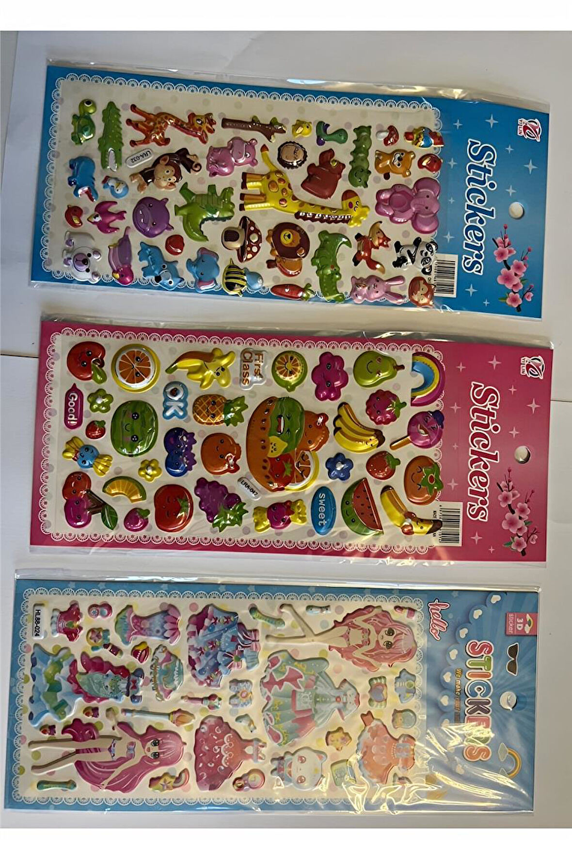 Alsepeteavm Eğitici Çocuk Sticker Etiket Oyunu 3 Kartela Birden Hayvan Meyve Ve Elbise Serisi