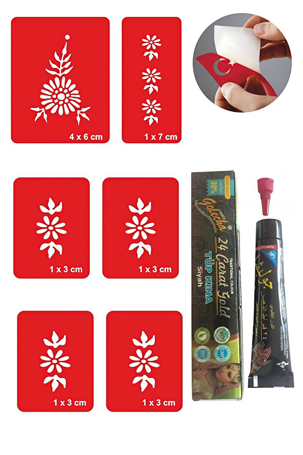Alsepeteavm El Süsleme Hint Kınası ile Geçici Dövme Yapma Seti