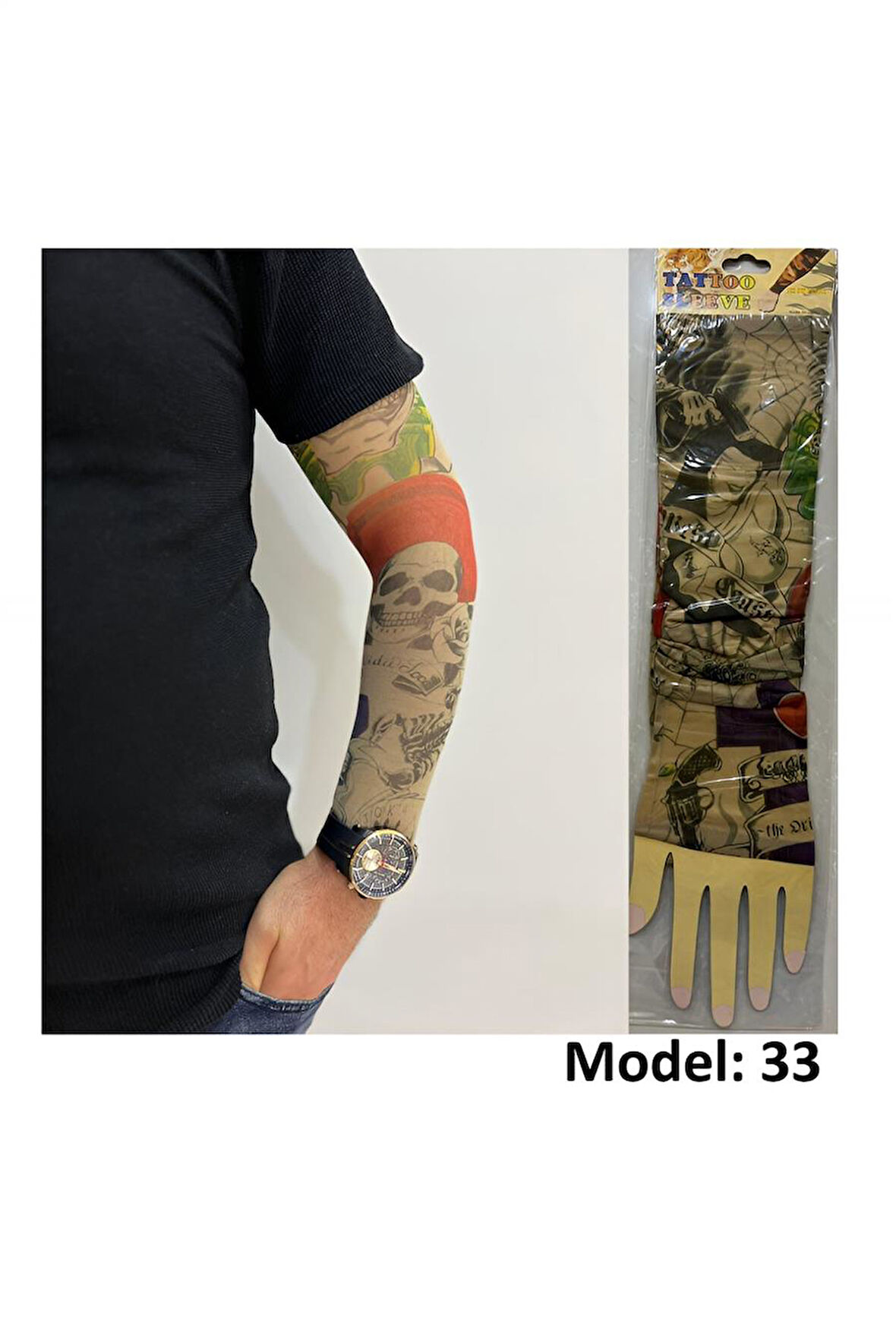 Alsepeteavm Giyilebilir Dövme Çift Kol 2 Adet Kol Çorap Dövmesi Sleeve tattoo Model33